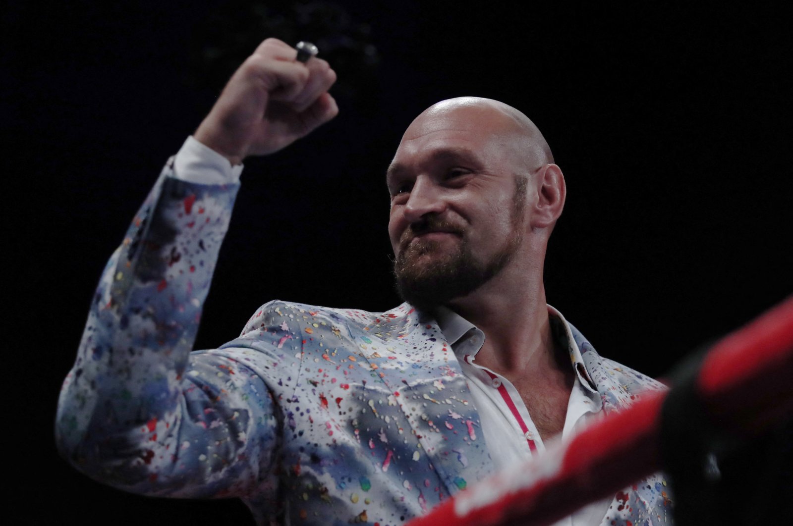 Tyson Fury poses before the WBO Interim World Heavyweight Title match at AO Arena, Manchester, Britain, Sept. 24, 2022 (Reuters Photo)