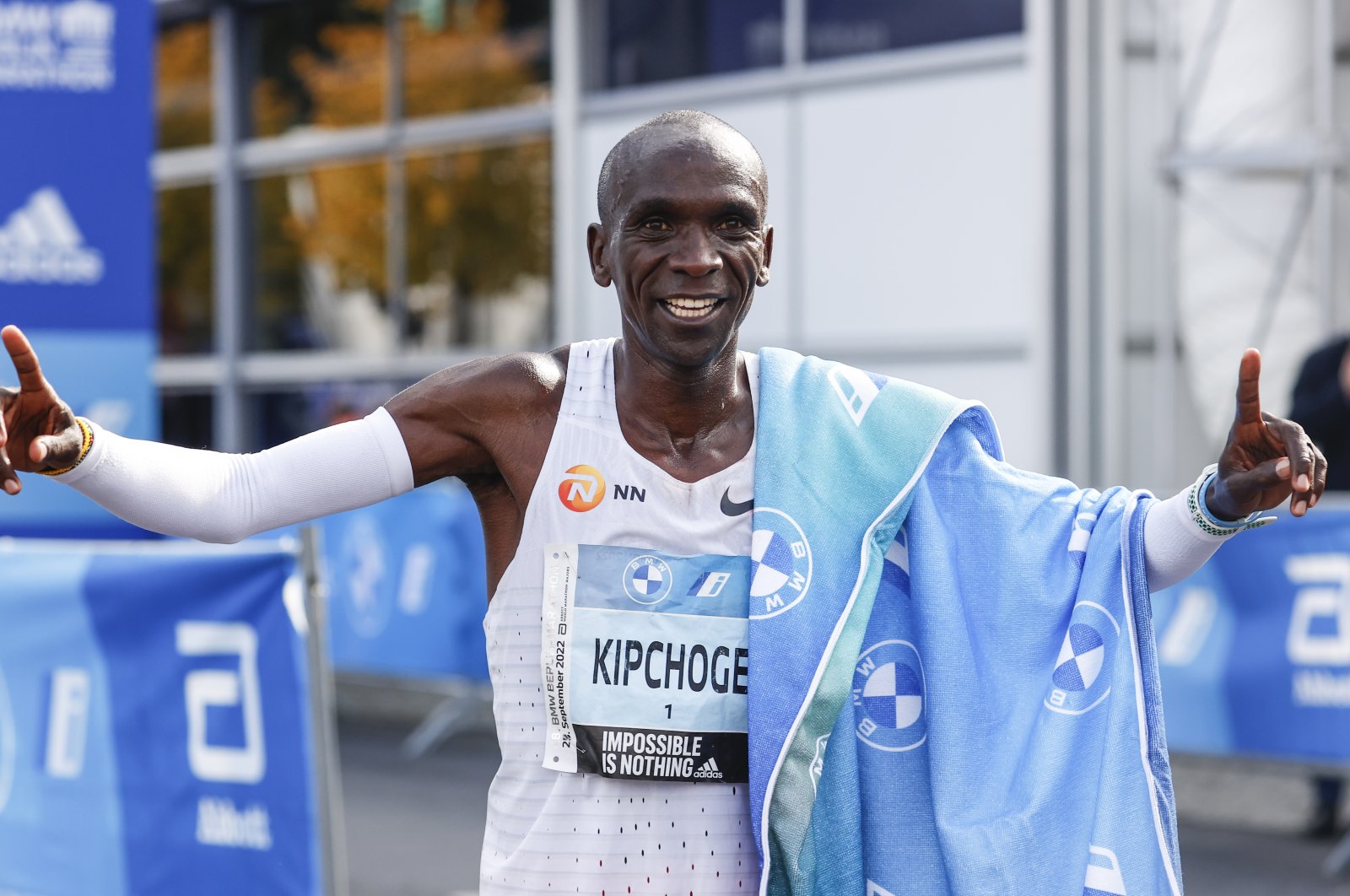 Kenyan athlete Eliud Kipchoge at the 48th BMW Berlin Marathon, Berlin, Germany, Sept. 25, 2022. (AA Photo)