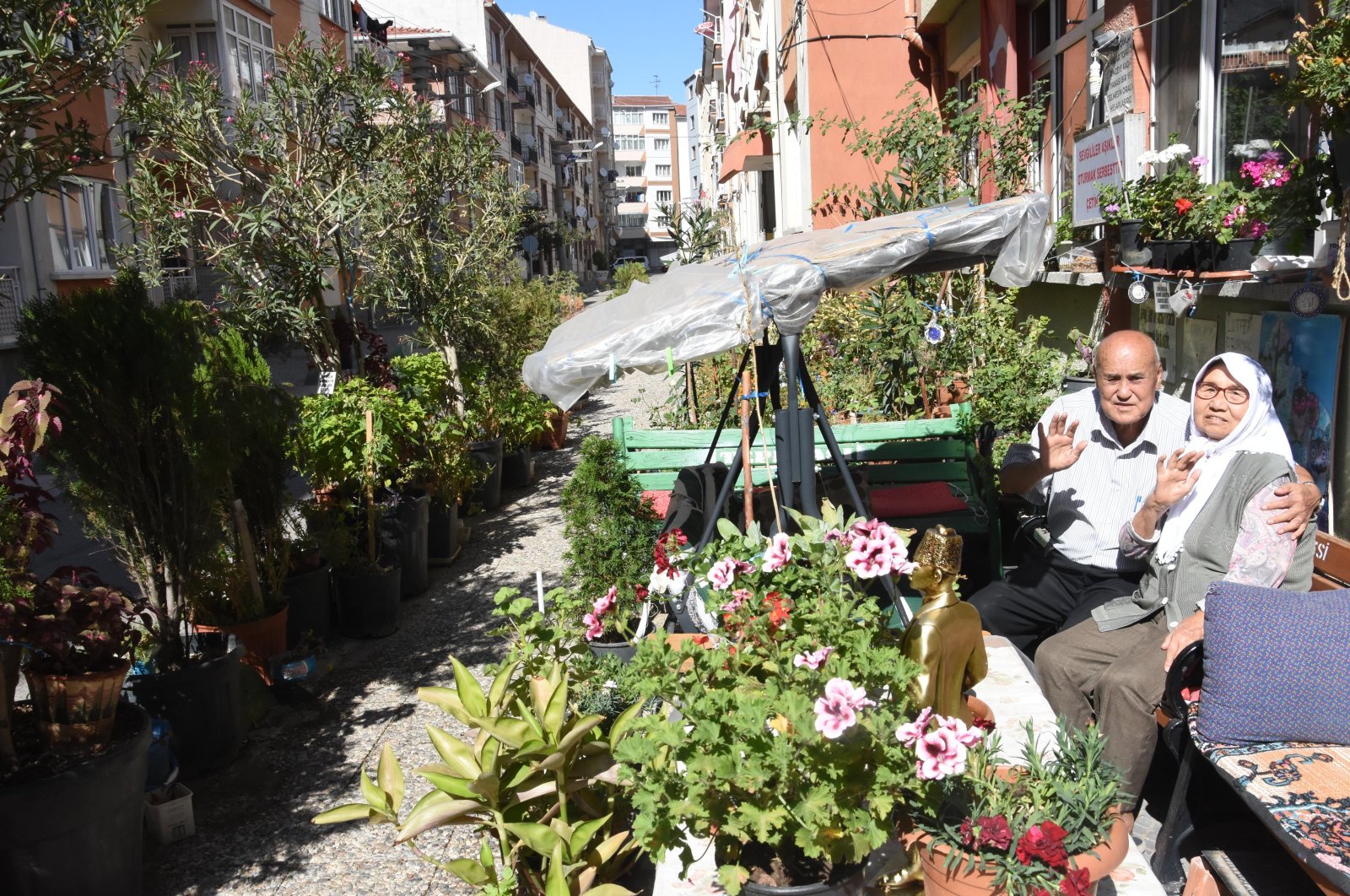 Taman trotoar pria Turki menyembuhkan istri, membawa lebih banyak bunga