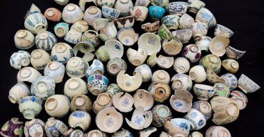 A view from the cups found in the Agora of Smyrna, Izmir, western Türkiye, Sept. 28, 2022. (AA) 