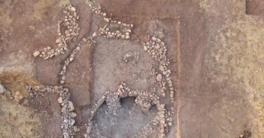 The remains of a 12,000-year-old public building have been discovered during archeological excavations in Mardin, southeastern Türkiye, Sept. 27, 2022. (AA Photo)