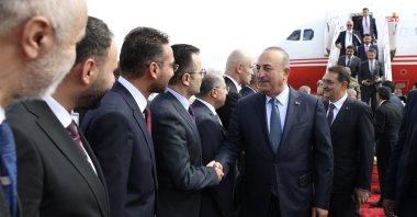 A high-level Turkish delegation arrives in Tripoli, Libya, Oct. 3, 2022. (AA Photo)