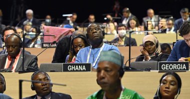 Participants attend the opening of the UNESCO World Conference on Cultural Policies and Sustainable Development, Mexico City, Mexico, Sept. 28, 2022. (AFP Photo)