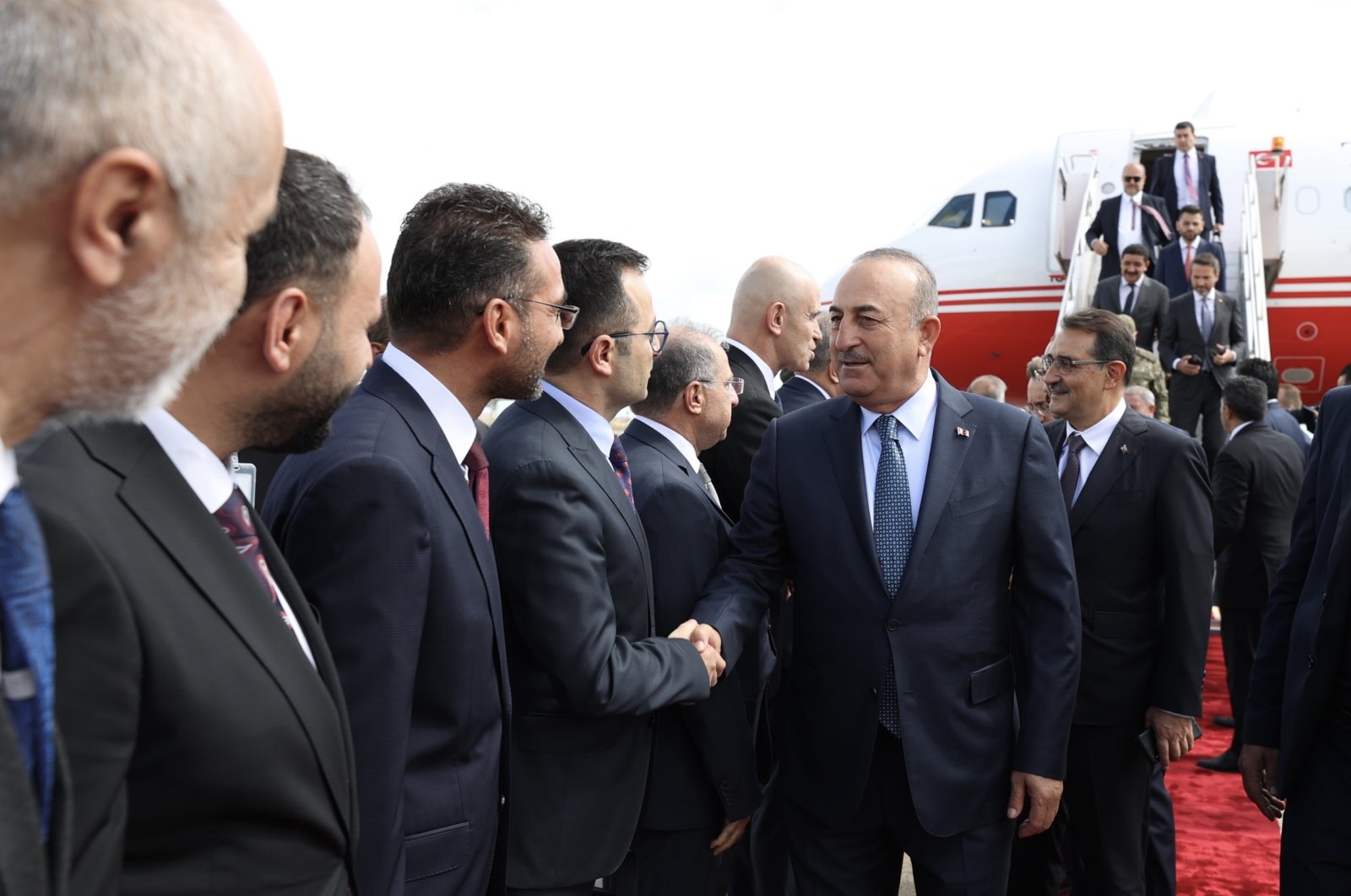 A high-level Turkish delegation arrives in Tripoli, Libya, Oct. 3, 2022. (AA Photo)