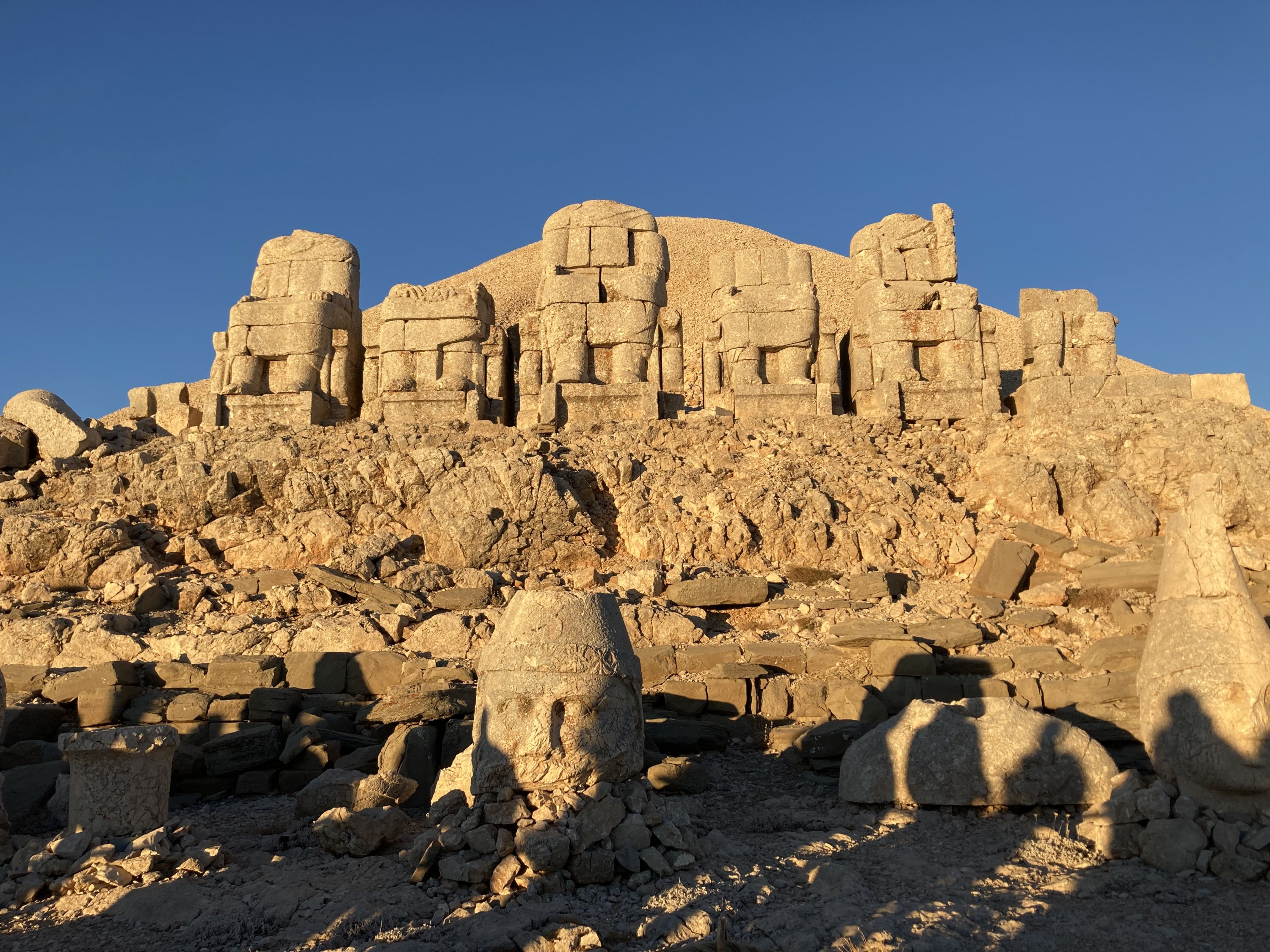The colossal stone heads of Mount Nemrut, Adıyaman, Türkiye, October 1, 2022. (Photo by Mehmet Çelik)