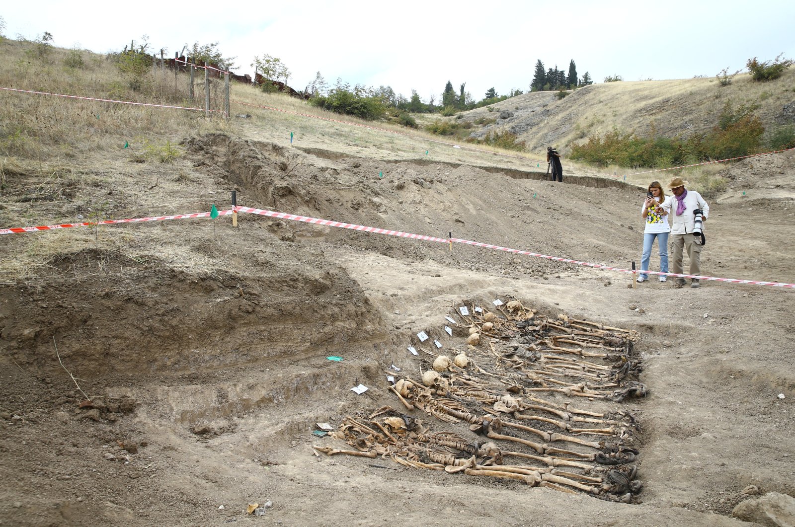 The mass grave discovered in the village of Edilli in Khojavend, Azerbaijan, Oct. 4, 2022. (AA Photo)