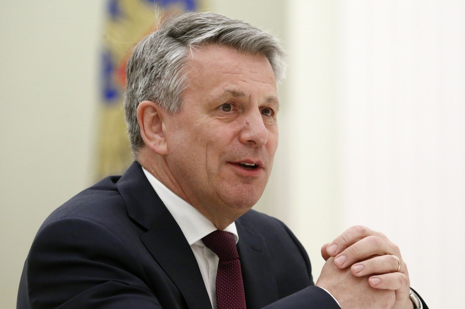 Shell CEO Ben van Beurden speaks at a meeting with Russian President Vladimir Putin in Moscow, Russia, June 21, 2017. (AP File Photo)