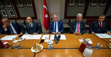 The Turkish delegation briefs reporters in Ankara, Türkiye, Oct. 5, 2022. (AA Photo)