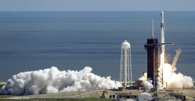 A SpaceX Falcon 9 rocket carrying a Crew Dragon capsule lifts off from Pad 39A at the Kennedy Space Center in Cape Canaveral, Florida, U.S., for a mission to the International Space Station, Oct. 5, 2022 (AP Photo)