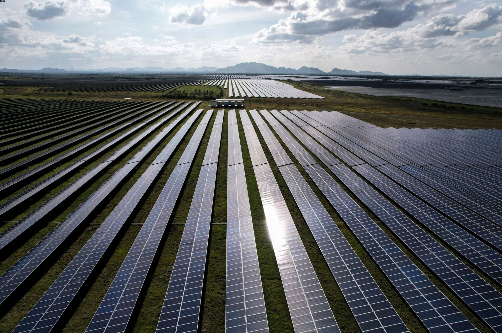 A solar plant in Pavagada Tumkur district, in the southern Indian state of Karnataka, India, Sept. 15, 2022. (AP Photo)
