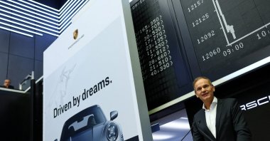 Oliver Blume, CEO of German car manufacturer Porsche, delivers his opening speech during Porsche's IPO in Frankfurt, Germany, Sept. 29, 2022. (REUTERS File Photo)