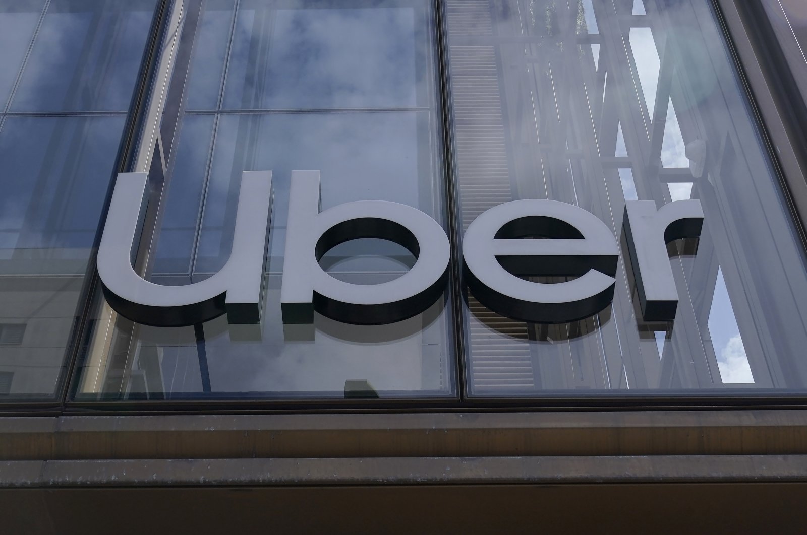 An Uber sign is displayed at the company&#039;s headquarters in San Francisco, U.S., Sept. 12, 2022. (AP Photo)
