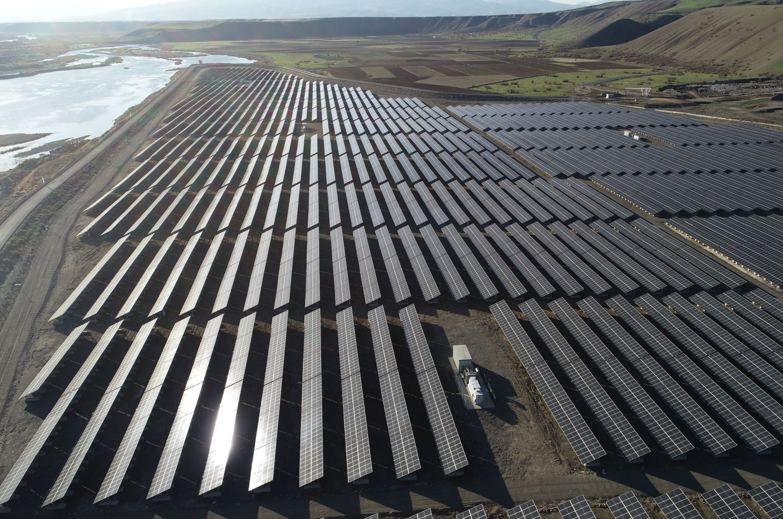 Solar panels at a plant in Bingöl, eastern Türkiye, Nov. 10, 2021. (AA PHOTO) 