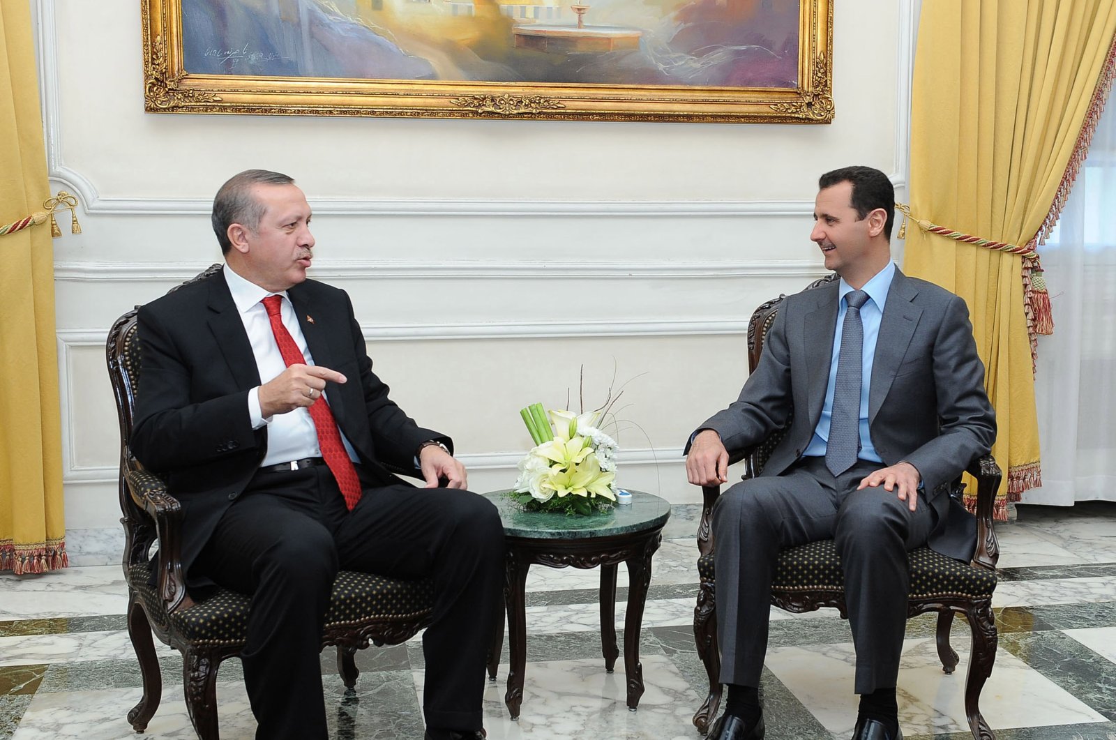 Then-Prime Minister Recep Tayyip Erdoğan meets with Syria&#039;s President Bashar Assad in Aleppo city Feb. 6, 2011. (REUTERS/Sana/Handout)
