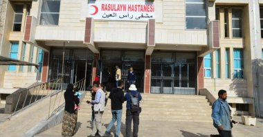 People start to receive treatment at the Ras al-Ain Hospital after the city was cleared from PKK, within Türkiye's Operation Peace Spring in northern Syria, in eastern Ras al-Ain, Syria, Nov. 07, 2019. (AA Photo)
