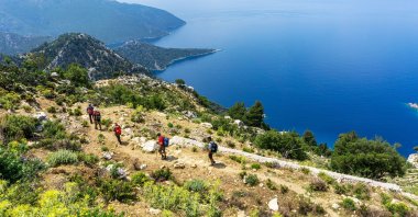 The famous Lycian route popular destination of hikers in Fethiye, Muğla, Türkiye. (Shutterstock Photo)