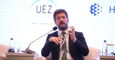 Hungary's Ambassador to Ankara Viktor Matis speaks during a panel on the sidelines of the Uludağ Economy Summit, in Sakarya, northwestern, Türkiye, Oct. 7, 2022. (AA Photo)