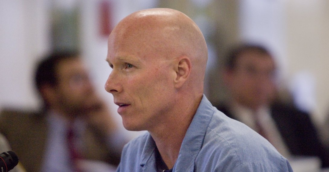 Convicted rapist Richard Gillmore is pictured during his parole hearing in Salem, Oregon, U.S., Oct. 4, 2022. (The Oregonian via AP)