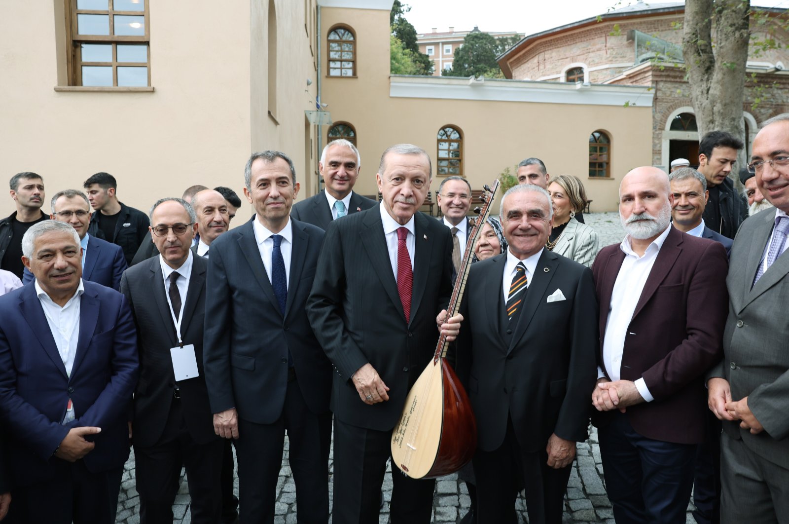 President Recep Tayyip Erdoğan during a visit to the Şahkulu Sultan Cemevi in Istanbul, Türkiye, Oct. 7, 2022. (AA)