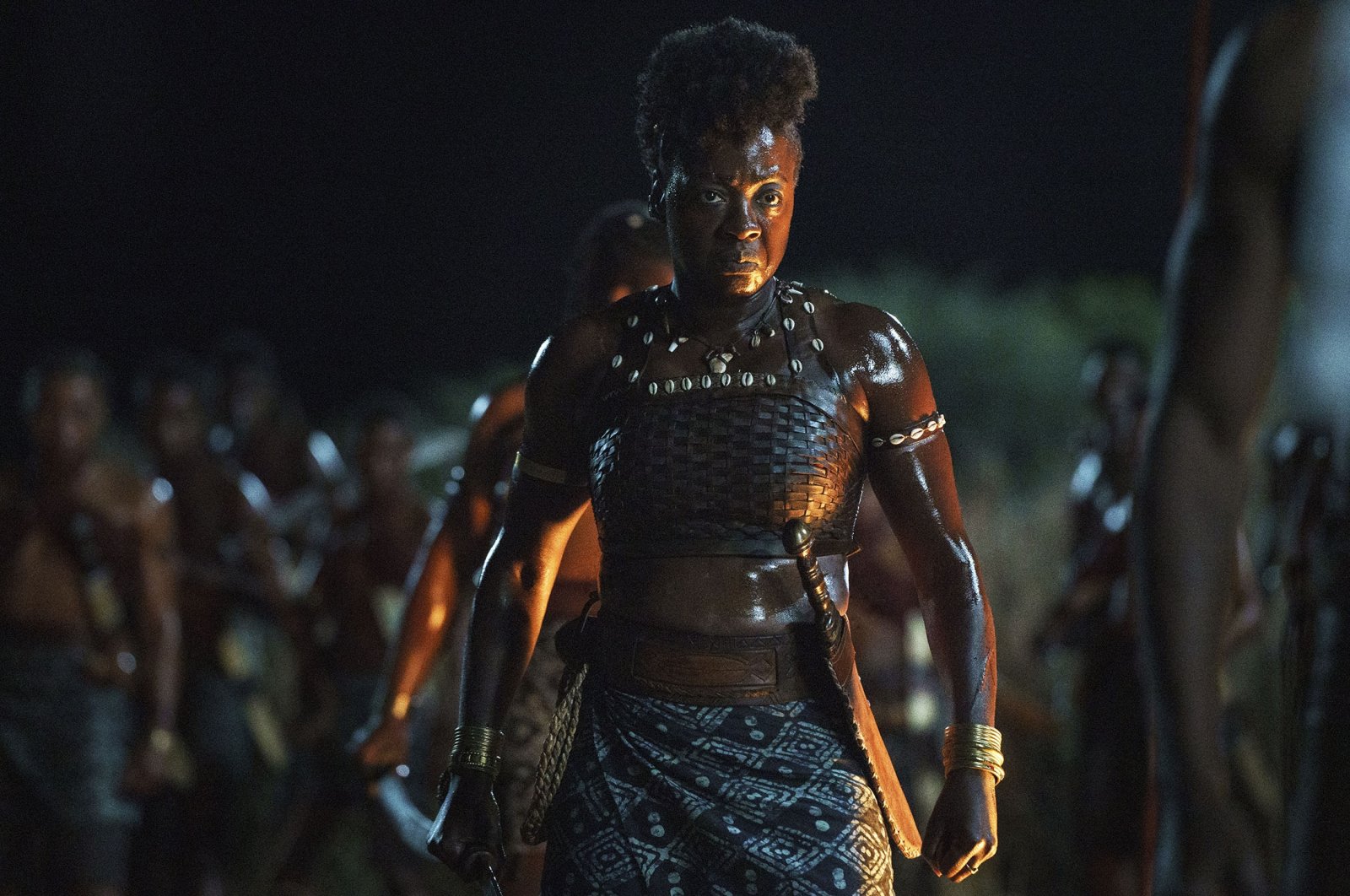 Viola Davis, in a scene from the film &quot;The Woman King.&quot; (Sony Pictures via dpa)