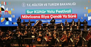 Türkiye&#039;s Presidential Symphony Orchestra (CSO) performing in the southwestern district of Diyarbakır as part of the &quot;Sur Culture Road Festival&quot; after a 13-year break, Diyarbakır, Türkiye, Oct. 9, 2022. (DHA Photo)