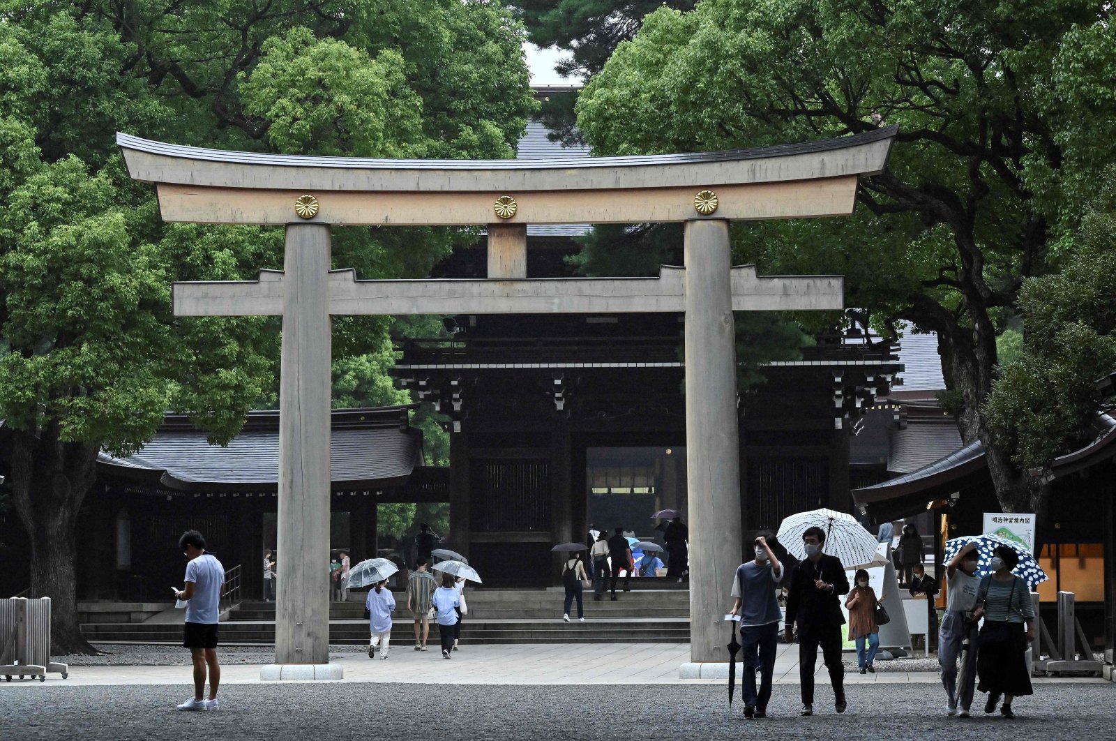 People visit the popular tourist spot of Meiji Shrine in Tokyo, Japan, Sept. 23, 2022. (AFP Photo)