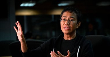 Maria Ressa speaks during an interview with AFP at Rappler&#039;s office, Pasig, Metro Manila, Philippines, July 12, 2022. (AFP Photo)