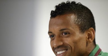 Portugal’s national football team player Nani attends a press conference before match against Italy at Geneva Stadium, Switzerland, June 15, 2015. (EPA Photo)