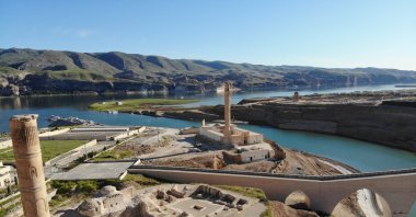 The restoration of artifacts moved from Hasankeyf, the historical district of Batman, which was flooded by the Ilısu Dam, has been completed, Batman, Türkiye, Oct. 11, 2022. (IHA Photo)