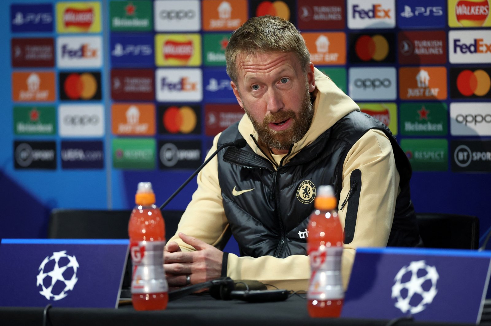 Chelsea manager Graham Potter during a UEFA Champions League press conference at Stamford Bridge, London, Britain, Oct. 4, 2022. (Reuters Photo)