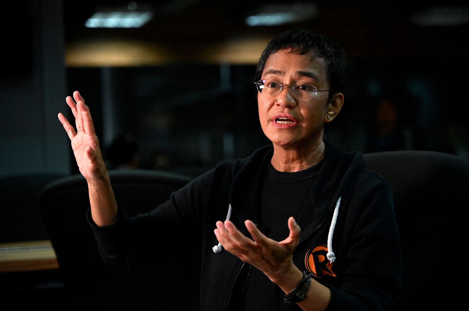 Maria Ressa speaks during an interview with AFP at Rappler&#039;s office, Pasig, Metro Manila, Philippines, July 12, 2022. (AFP Photo)