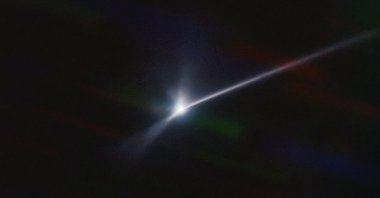 A plume of dust and debris blasted from the surface of the asteroid Dimorphos by NASA&#039;s DART spacecraft after it impacted on Sept. 26, 2022. (AP Photo)