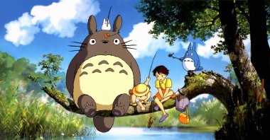 A still shot from Hayao Miyazaki&#039;s “My Neighbor Totoro.”