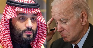 This combination of photos shows Saudi Crown Prince Mohammed bin Salman (L) attending a meeting in Riyadh, Saudi Arabia on Dec. 30, 2021 in this photograph provided by the Saudi Press Agency and U.S. President Joe Biden attending a meeting in Washington, D.C., U.S. on Oct. 4, 2022. (AFP Photo)