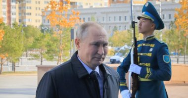 Russian President Vladimir Putin walks to take part in the sixth summit of the Conference on Interaction and Confidence-Building Measures in Asia (CICA), in Astana, Kazakhstan, Oct. 13, 2022. (Reuters Photo)