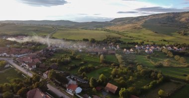 An aerial view shows the village of Viscri, where King Charles III stays when he visits the area, in Transylvania, central Romania, Sept. 15, 2022. (AFP Photo)