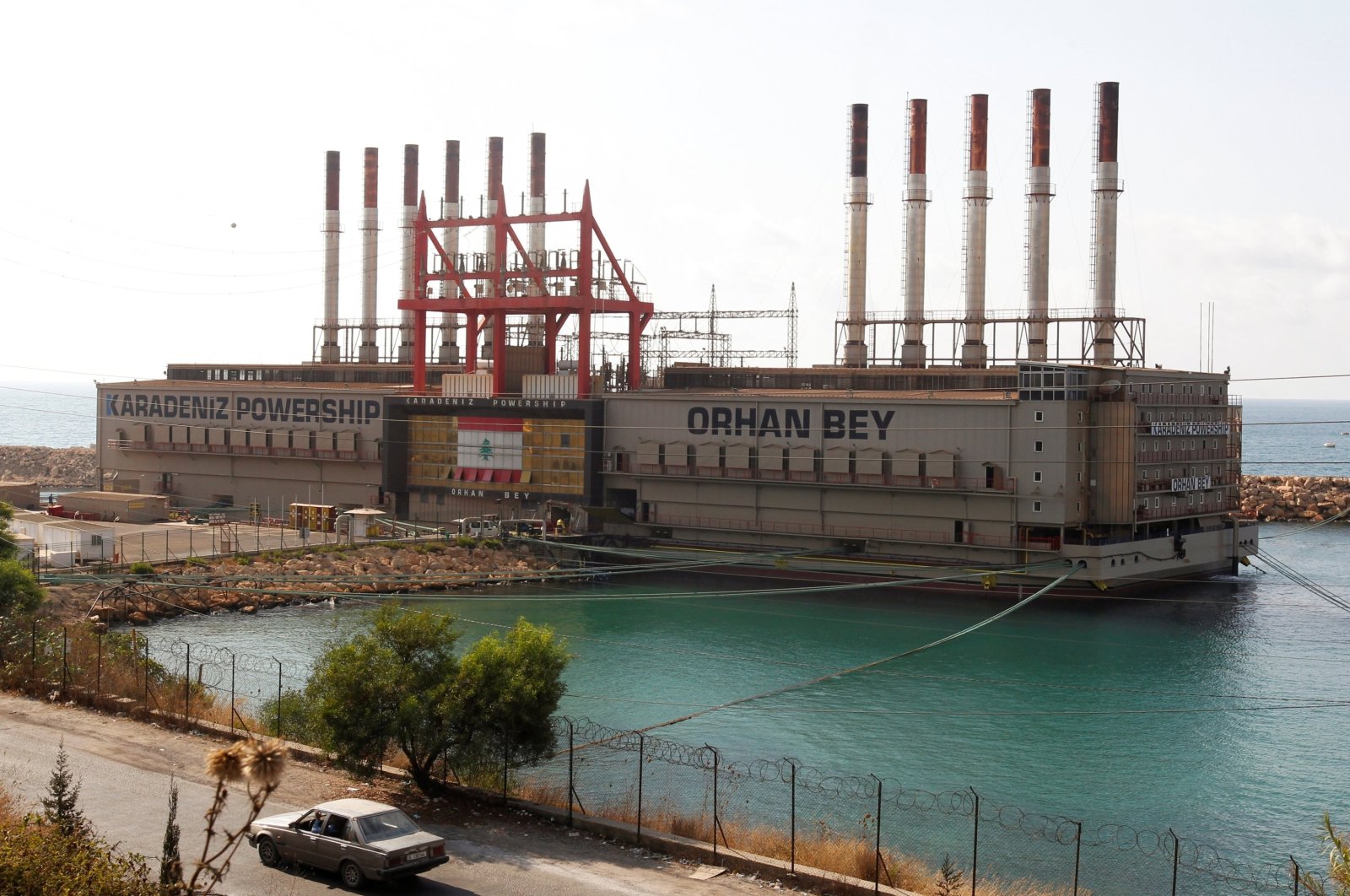 Karpowership&#039;s Orhan Bey, an electricity-generating ship from Türkiye, docked at the port of Jiyeh, Lebanon, Aug. 10, 2021. (Reuters Photo)