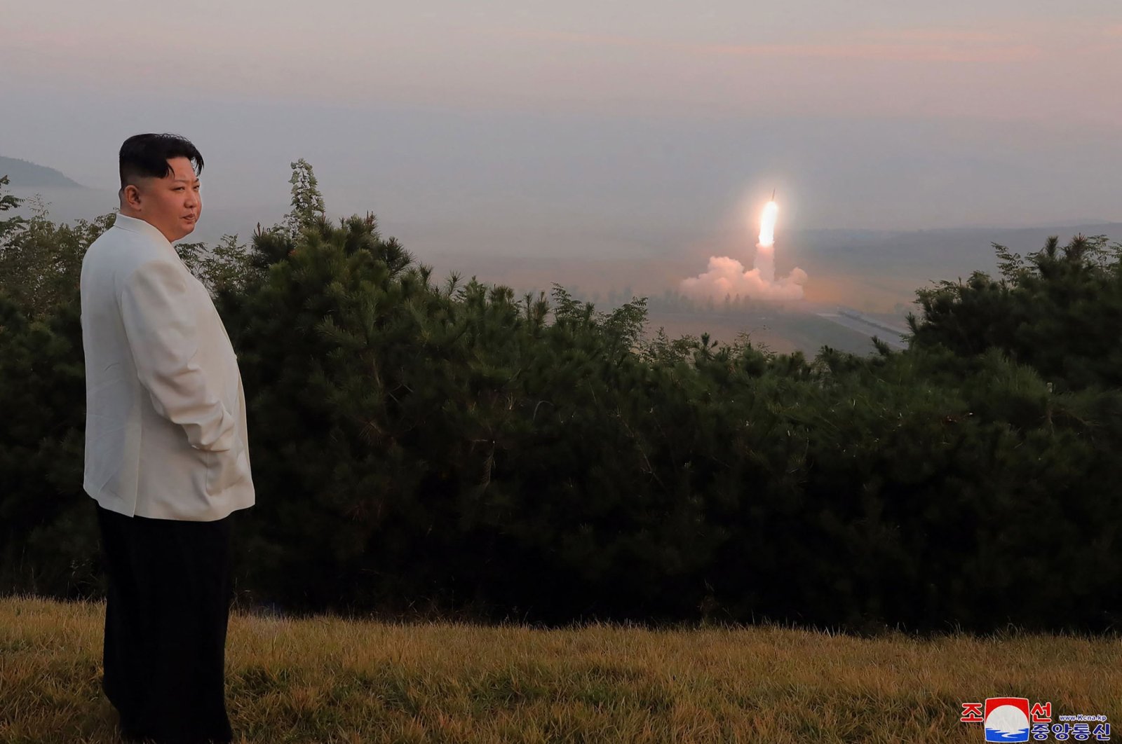 This undated picture released by North Korea&#039;s official Korean Central News Agency (KCNA) on Oct. 10, 2022 shows North Korea&#039;s leader Kim Jong Un monitoring a missile launch at an undisclosed location. (AFP Photo)