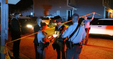 Police officers work in the Hedingham residential neighborhood during an active shooter situation in Raleigh, North Carolina, U.S., Oct. 13, 2022. (EPA Photo)