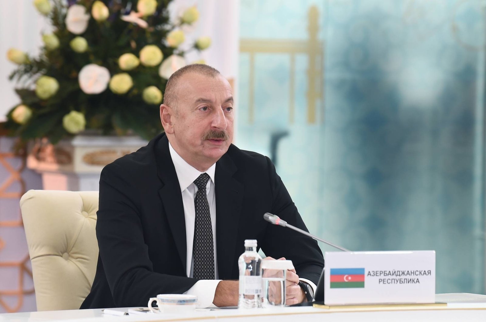 Azerbaijani President Ilham Aliyev at a regional summit in Kazakhstan’s capital Astana, Oct. 14, 2022. (IHA Photo)