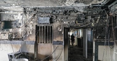 Damage caused by a fire in the notorious Evin prison, northwest of the Iranian capital, Tehran, Iran, Oct. 16, 2022. (AFP Photo)
