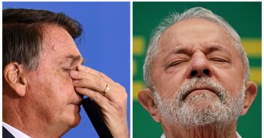 Collage photo of Brazilian President Jair Bolsonaro and former President Luiz Inacio Lula da Silva, Rio de Janeiro, Brazil, Oct. 05 2022 (AFP Photo)