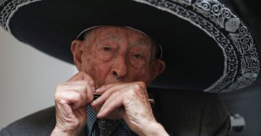 Ricardo Robles, who has Alzheimer&#039;s disease, plays the harmonica during an event promoted by the Mexican Alzheimer&#039;s Center, in Mexico City, Mexico, Oct. 9, 2022. (Reuters Photo)