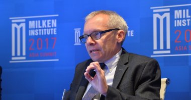 Australian professor Sean Turnell at the Milken Institute 2017 Asia Summit in Singapore, Sept.15 2017. (EPA Photo)