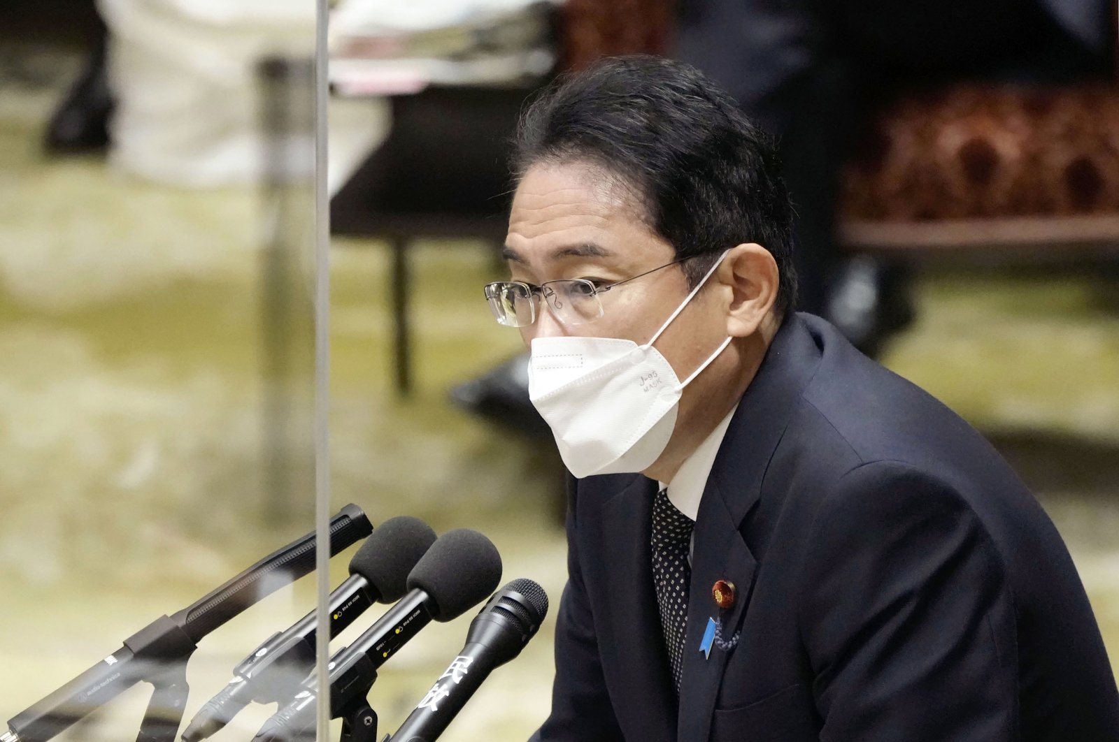 Japan’s Prime Minister Fumio Kishida speaks at a meeting of the Lower House Budget Committee, Tokyo, Japan, Oct. 17, 2022. (AP Photo)