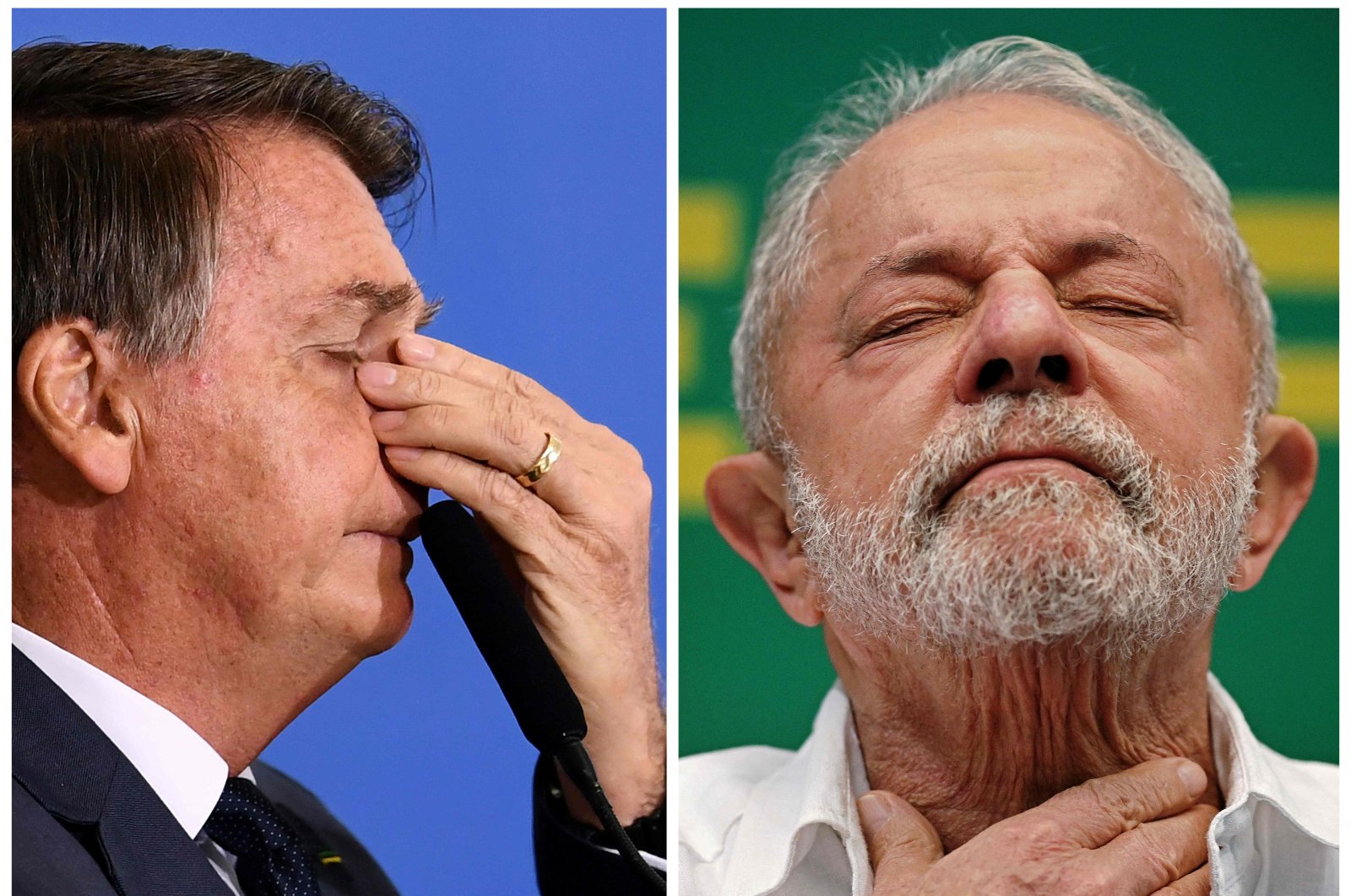 Collage photo of Brazilian President Jair Bolsonaro and former President Luiz Inacio Lula da Silva, Rio de Janeiro, Brazil, Oct. 05 2022 (AFP Photo)