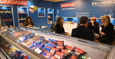The Dardanel stand is seen at the SIAL food fair in Paris, France, Oct. 18, 2022. (AA Photo)