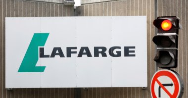 The logo of French concrete maker Lafarge is seen at the Bercy plant on the banks of the Seine in Paris, France, Sept. 3, 2020. (Reuters File Photo)