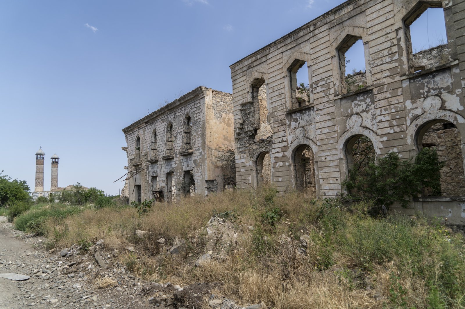 Destroyed buildings are seen in Agdam, recently liberated by Azerbaijan, Karabakh, Azerbaijan, June 13, 2021 (Reuters Photo)