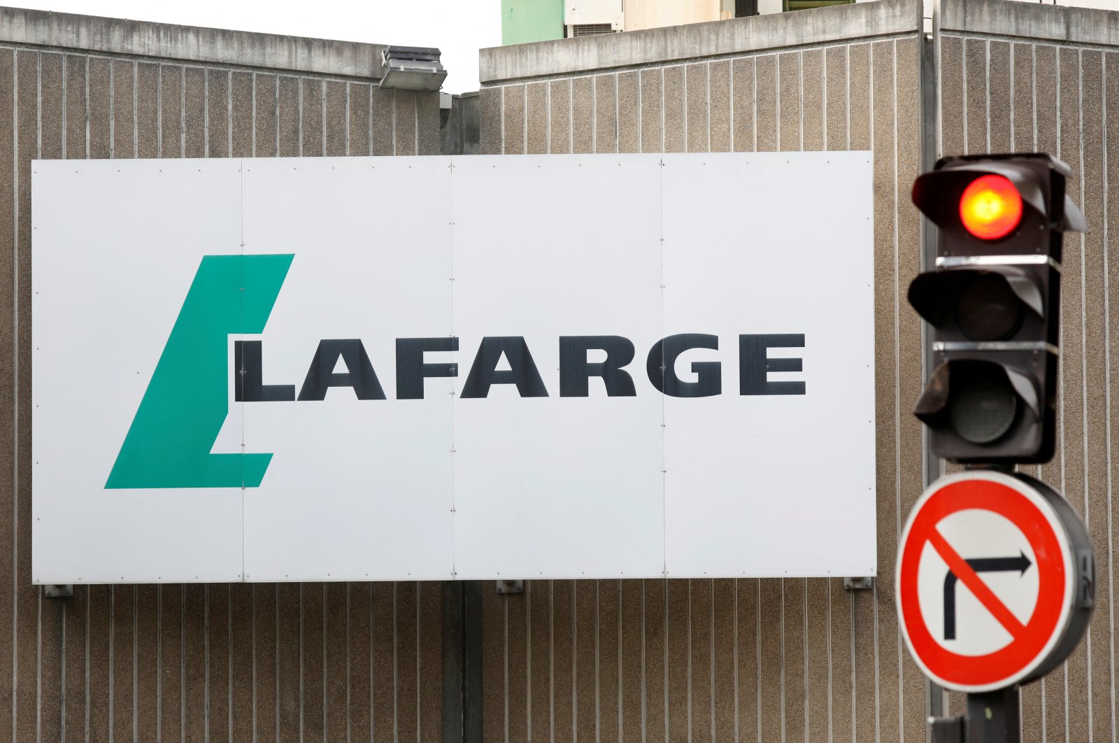 The logo of French concrete maker Lafarge is seen at the Bercy plant on the banks of the Seine in Paris, France, Sept. 3, 2020. (Reuters File Photo)